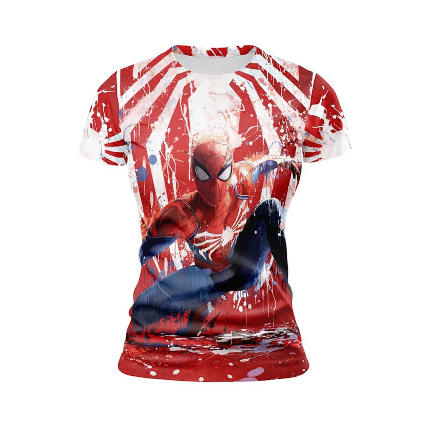 Футболка жіноча спортивна Людина-павук Супергеройське приземлення Spider-Man Superhero landing