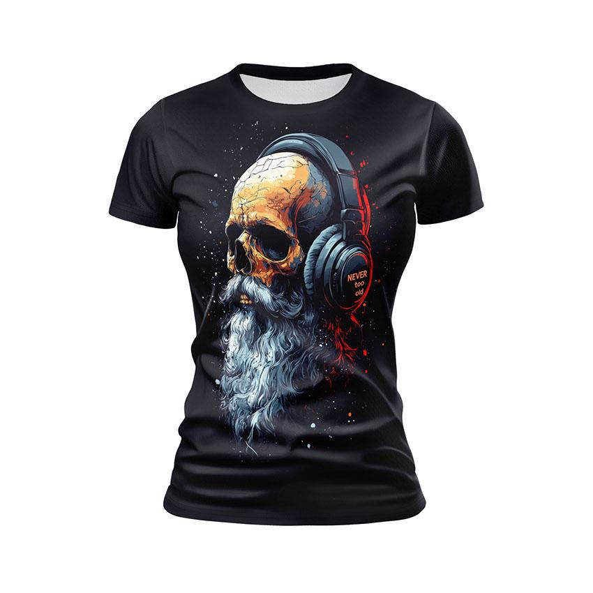 Футболка жіноча спортивна Музичний череп Music Skull колор