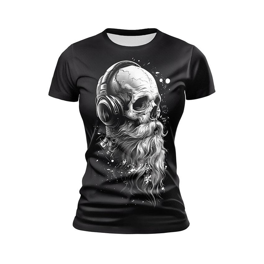 Футболка жіноча спортивна Музичний череп Music Skull