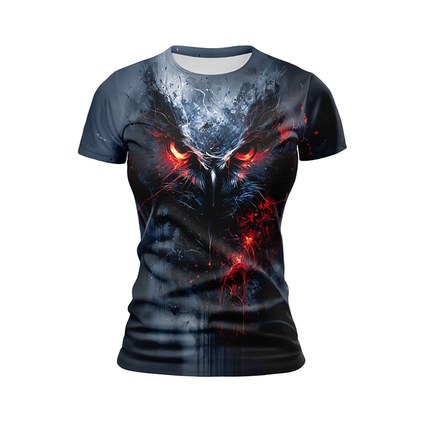 Футболка жіноча спортивна Пекельна сова Очі безодні Infernal Owl Eyes of the Abyss