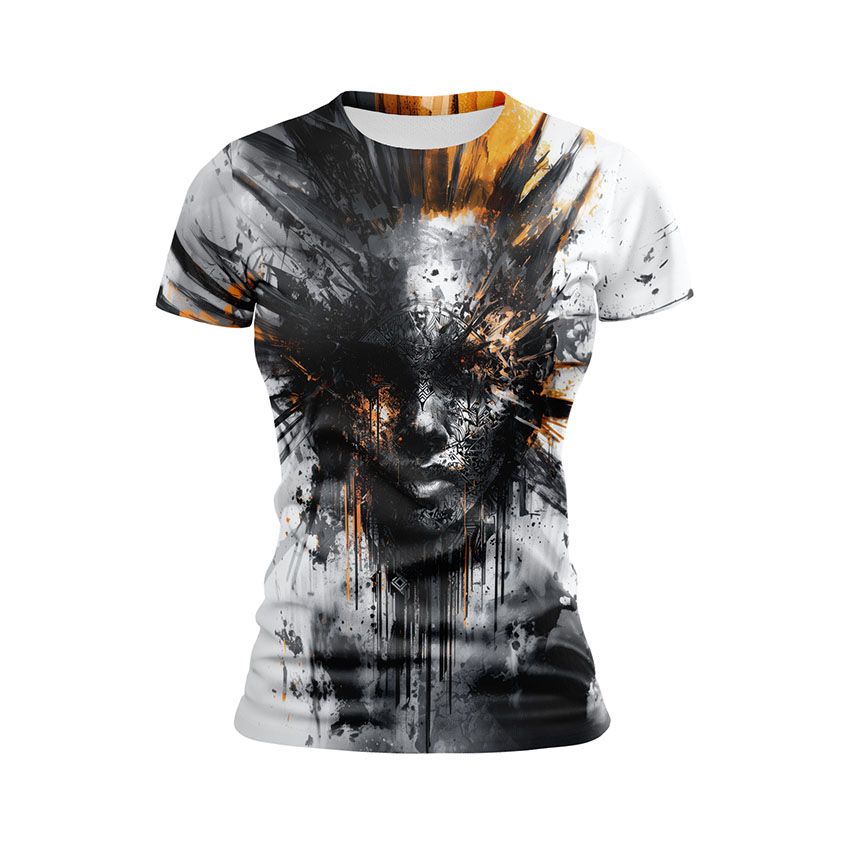 Футболка жіноча спортивна Племінна богиня в цифровій бурі Tribal Goddess in a Digital Storm