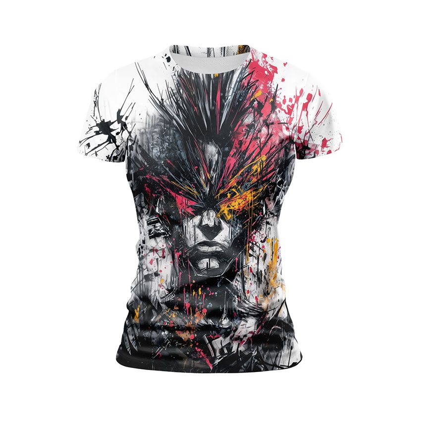 Футболка жіноча спортивна Портрет у бризках кольору Стріт-арт постер Color Splash portrait Graffiti Poster