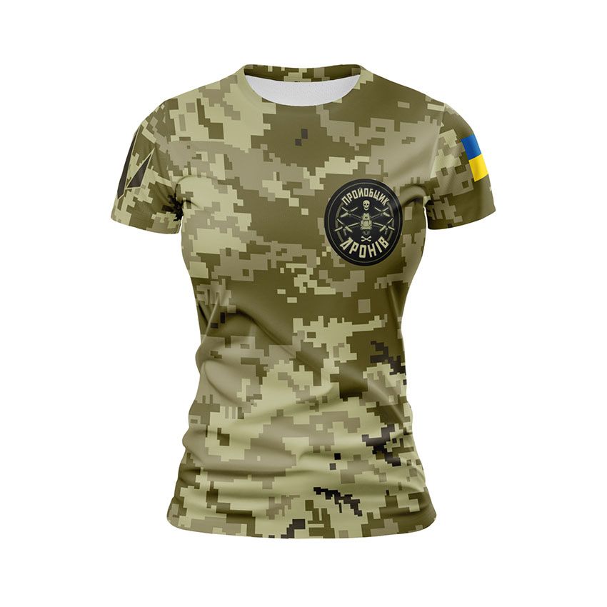 Футболка жіноча спортивна Пройобщик дронів Камуфляж Camouflage