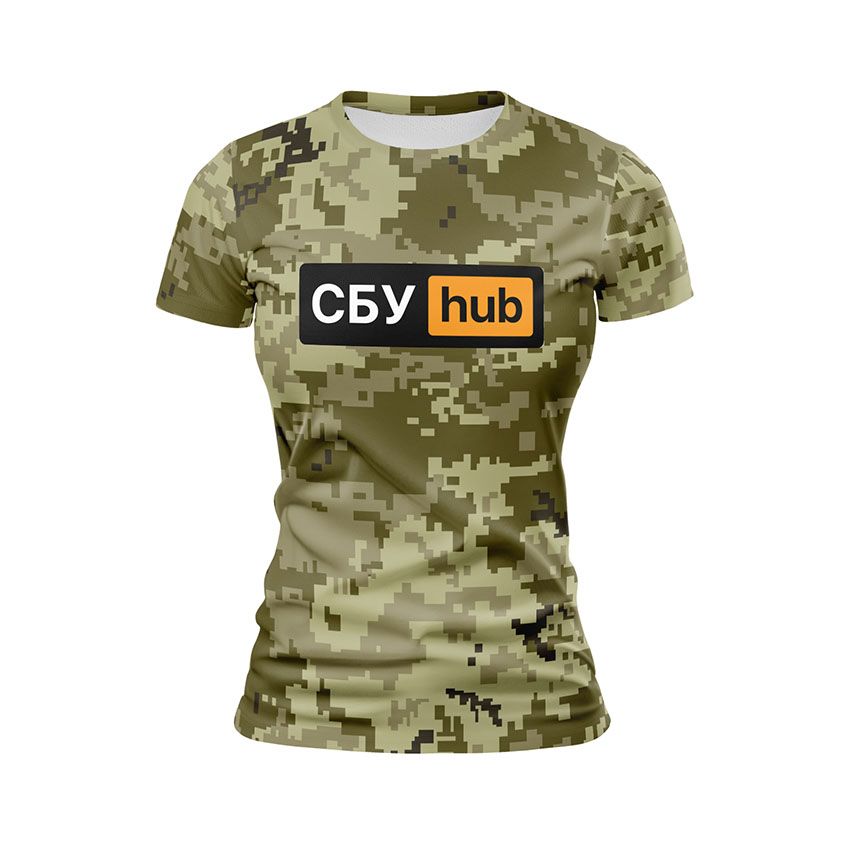 Футболка жіноча спортивна СБУ Hub Сила України Power of Ukraine хакі