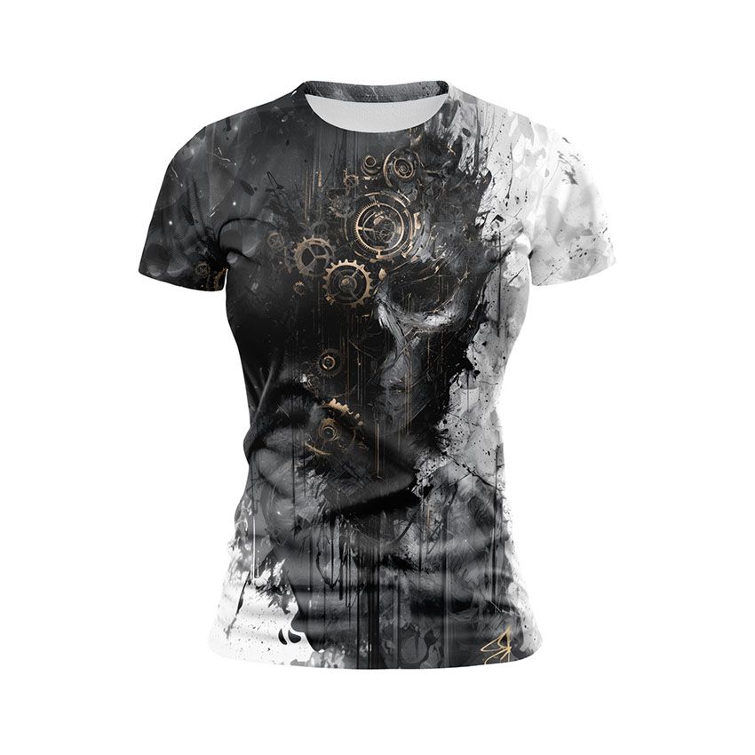Футболка жіноча спортивна Стимпанк череп Арт Steampunk skull Art