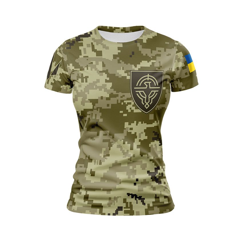 Футболка жіноча спортивна Сили безпілотних систем Збройних сил України Камуфляж Camouflage