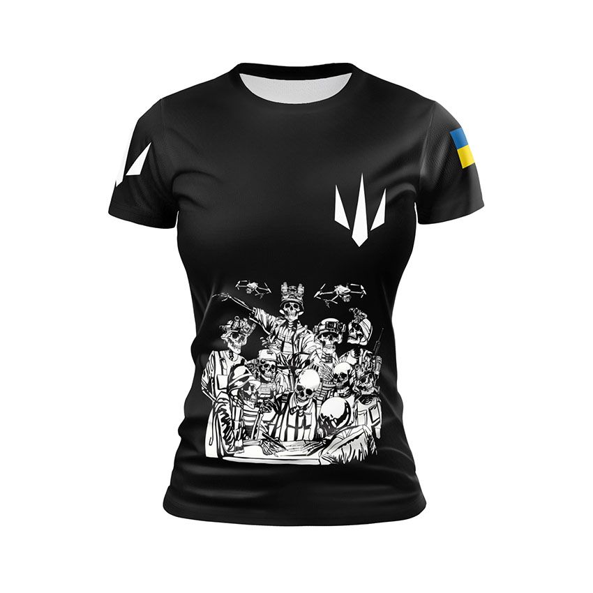 Футболка жіноча спортивна Сили безпілотних систем Команда безсмертних The Power of Unmanned Systems Undead Squad