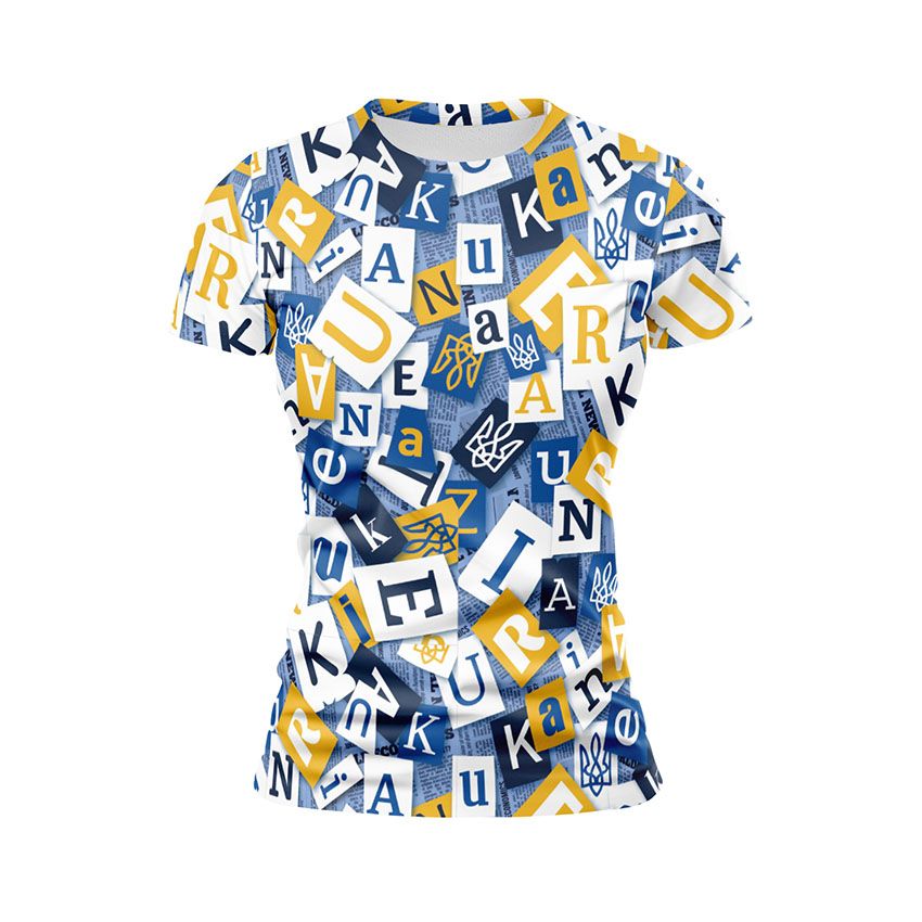 Футболка жіноча спортивна Українська абетка Ukrainian alphabet