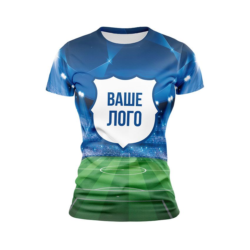 Футболка жіноча спортивна Ваше лого Нічний стадіон Your Logo Night Stadium