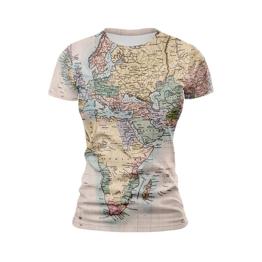 Футболка жіноча спортивна Вінтажна мапа світу Vintage world map