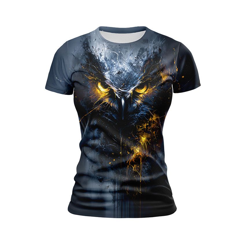 Футболка жіноча спортивна Воєнна розвідка України Сильна сова Strong owl