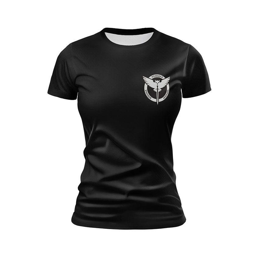 Футболка жіноча спортивна Воєнна розвідка України Таємна гра Secret game