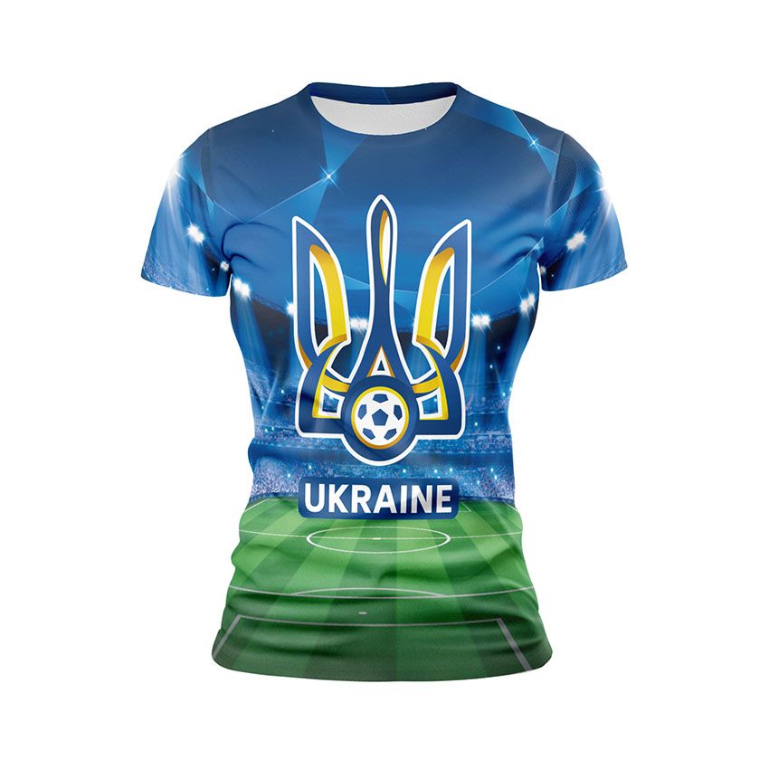 Футболка жіноча спортивна Збірна України з футболу Нічний стадіон Ukraine national football team Night Stadium