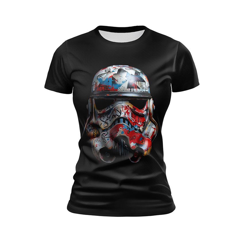 Футболка жіноча спортивна Зоряні війни Шолом штурмовика з графіті Star Wars Stormtrooper helmet with graffiti