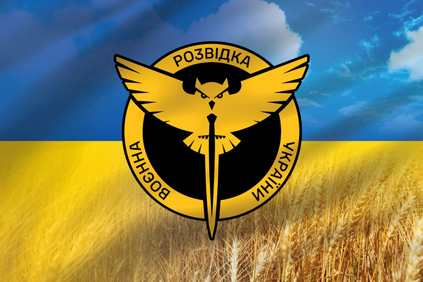 Прапор Воєнної розвідки України пшеничне поле