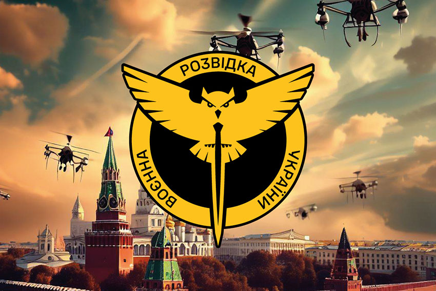 Прапор Воєнної розвідки України дрони