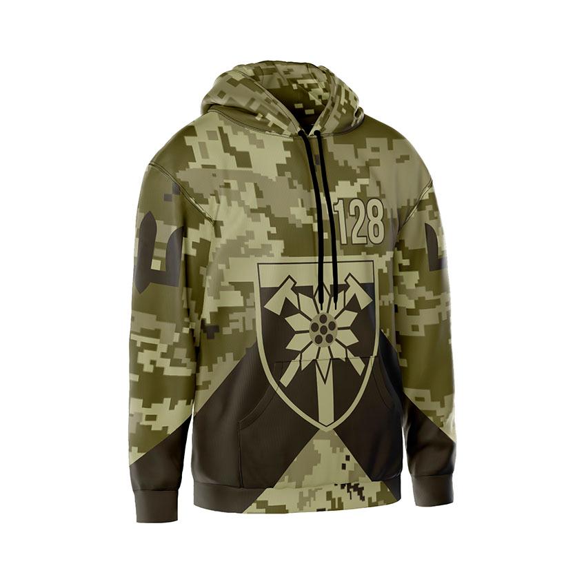 Худі чоловіче 128-ма окрема гірсько-штурмова бригада Камуфляж Camouflage