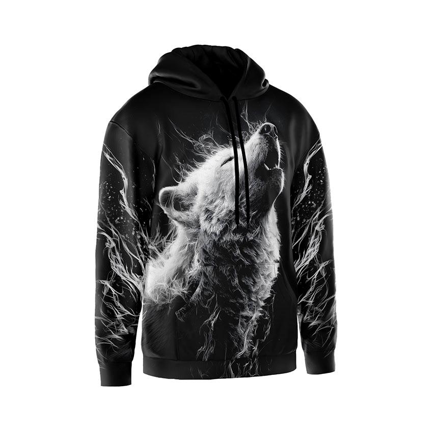 Худі чоловіче Альфа Білий Вовк Alpha White Wolf