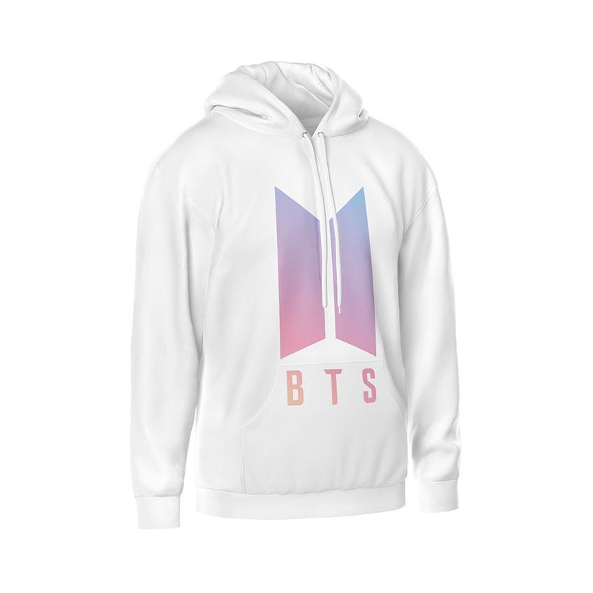 Худі чоловіче «БТС Яскраве лого BTS Bright logo White»