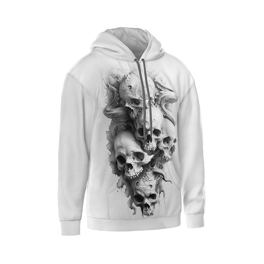 Худі чоловіче «Черепи чорно-білі Skulls black and white»