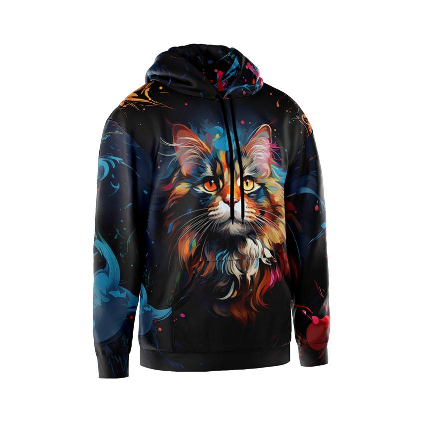 Худі чоловіче «Котик Яскраві кольори Cat Bright Colors»