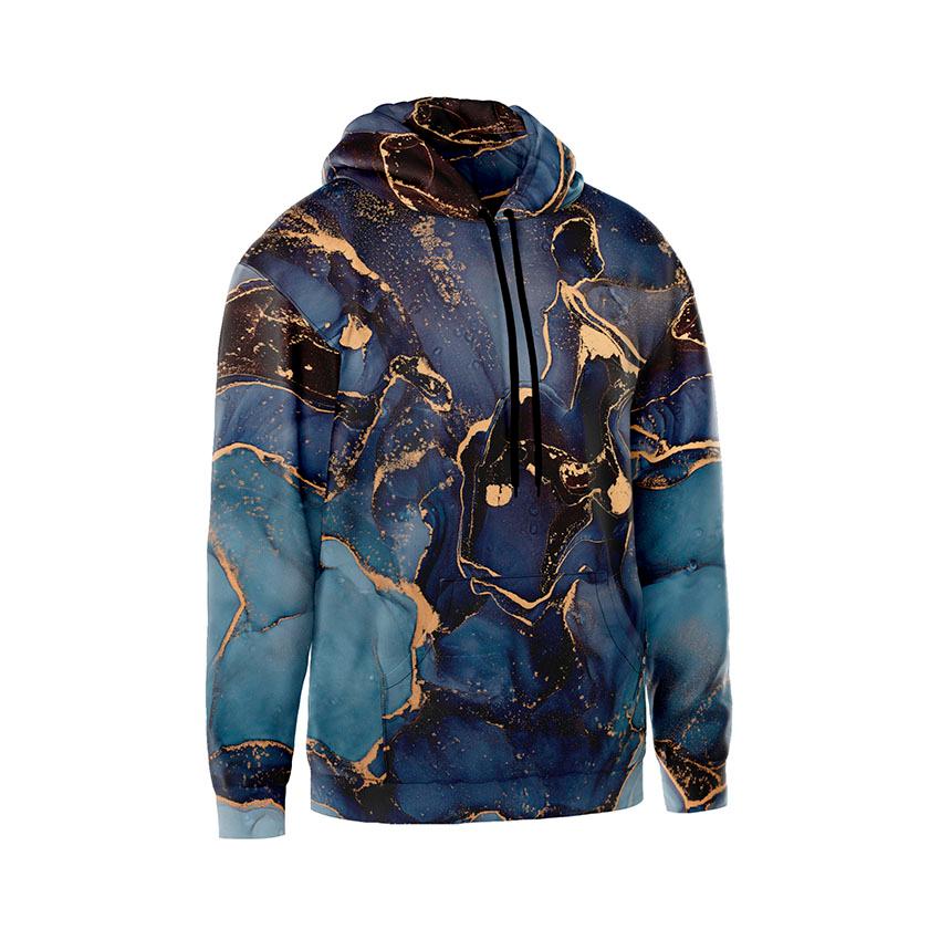 Худі чоловіче «Мармур темно-синій The marble is dark blue»