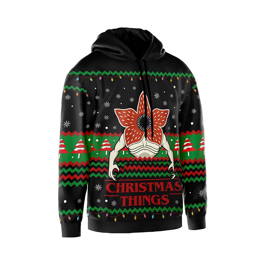 Худі чоловіче Різдвяний Демогоргон Дивні Дива Christmas Demogorgon Stranger Things