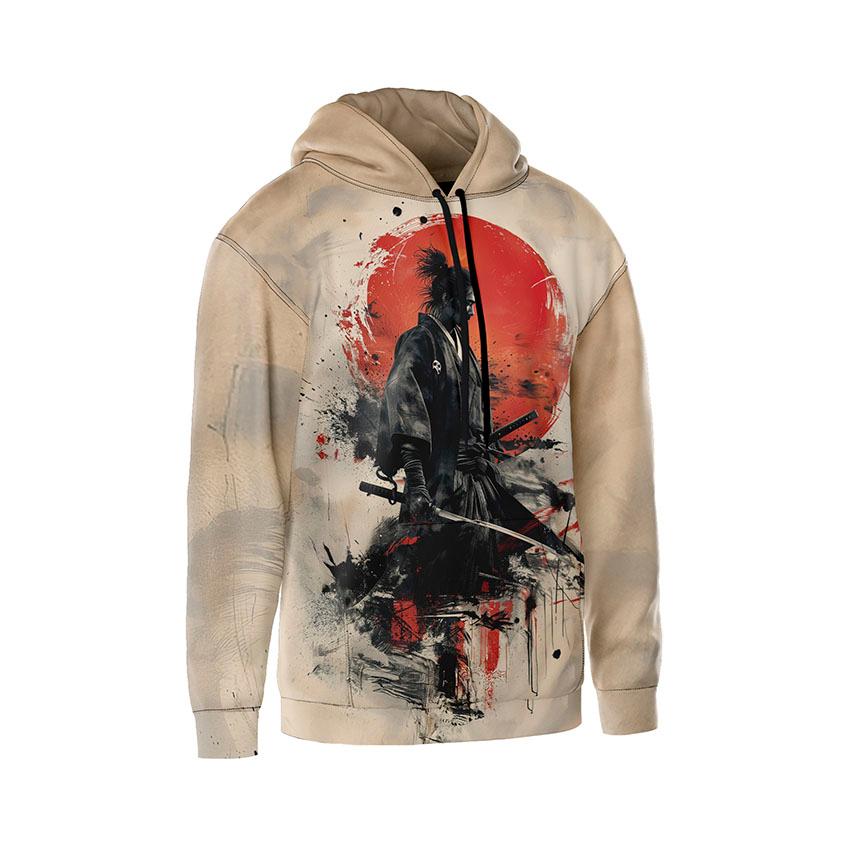 Худі чоловіче «Самурай Червоний схід сонця Samurai Red sunrise»