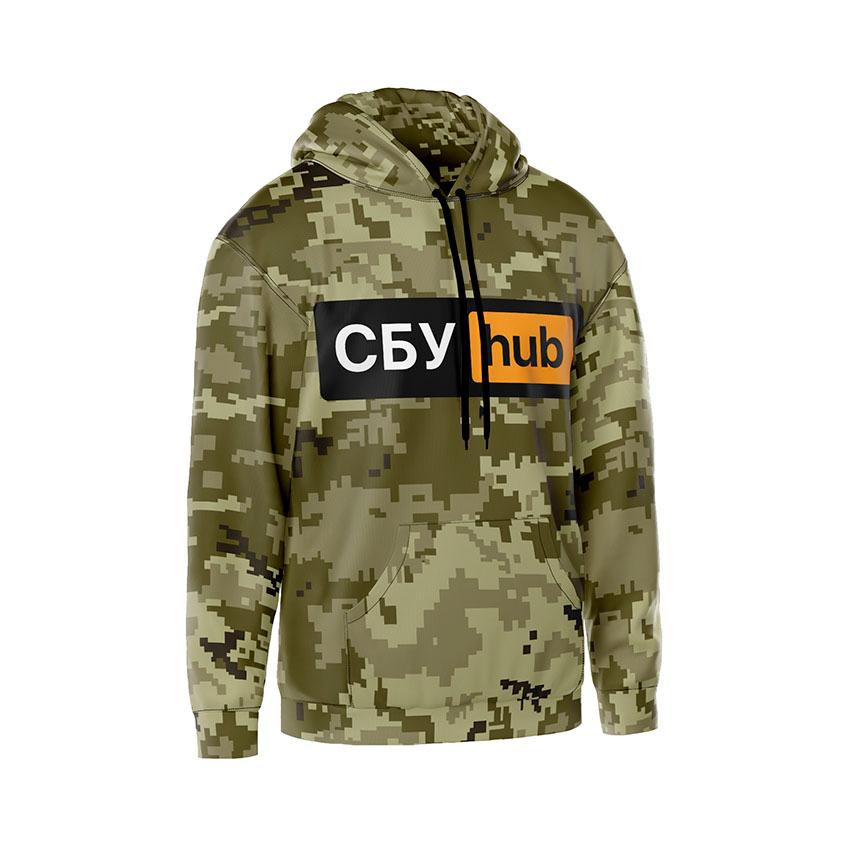 Худі чоловіче «СБУ Hub Сила України Power of Ukraine Camouflage»
