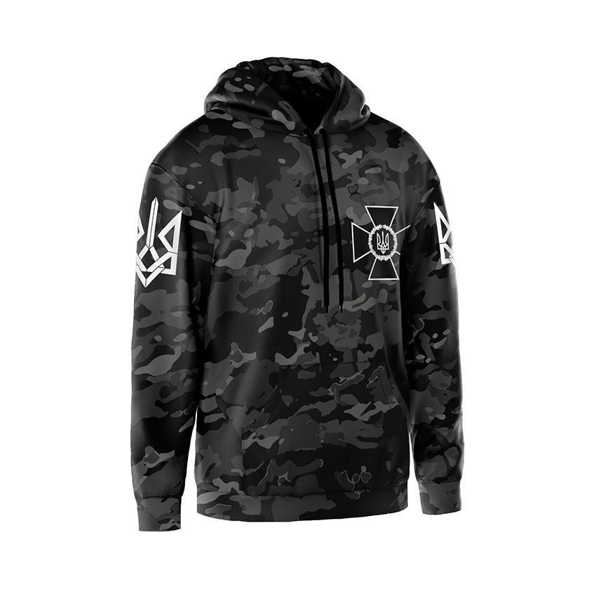 Худі чоловіче Служба безпеки України Чорний Камуфляж Black Camo