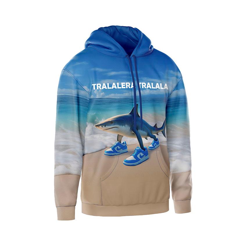 Худі чоловіче «Тралалеро Тралала Акула Мем Trallallero Trallalla Shark Meme»