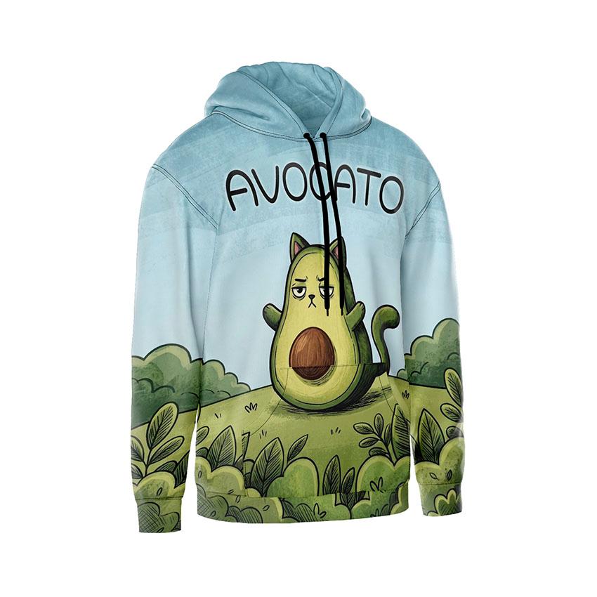 Худі чоловіче Втомлений Авокадо кіт Tired Avocado Cat