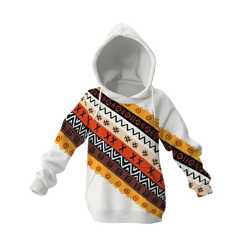 Худі дитяче «Етнічний помаранчевий візерунок Ethnic orange pattern White»11