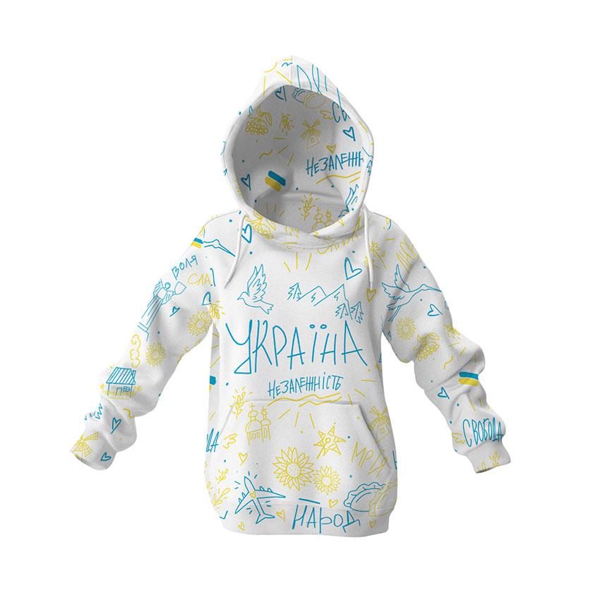Худі дитяче «Українські цінності Ukrainian values Білий»