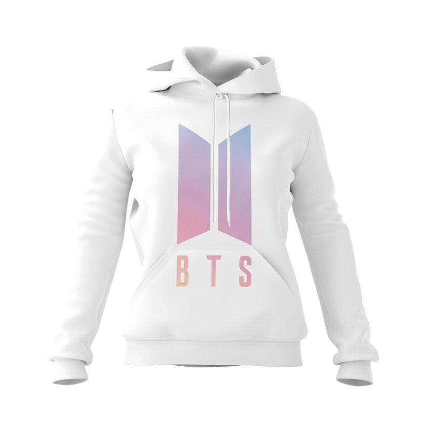 Худі жіноче «БТС Яскраве лого BTS Bright logo White»