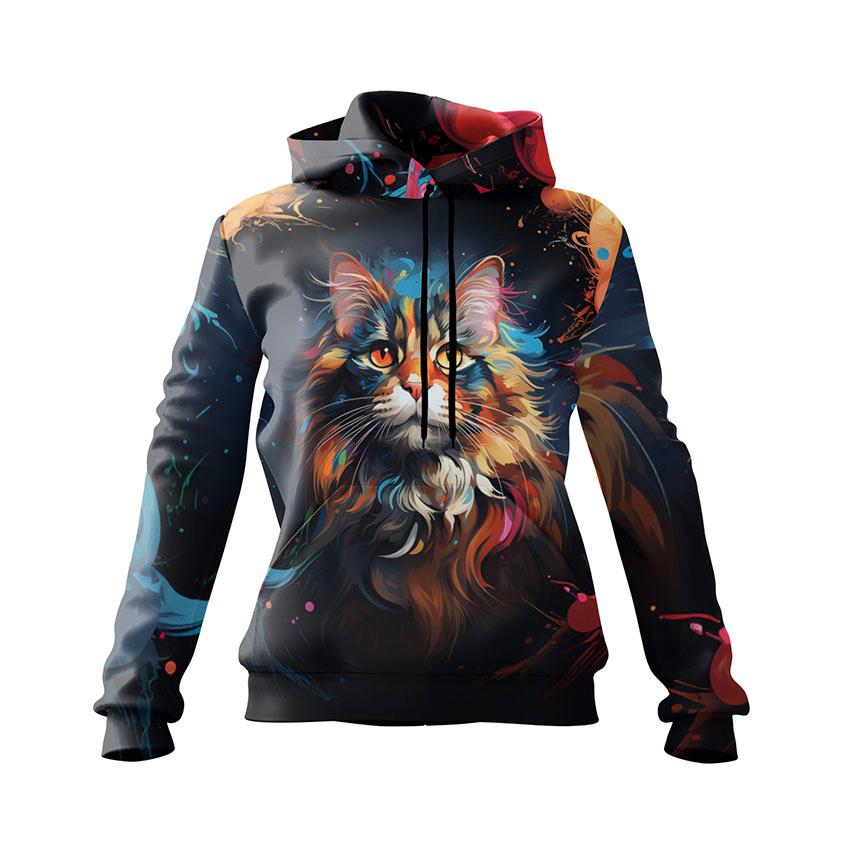 Худі жіноче «Котик Яскраві кольори Cat Bright Colors»
