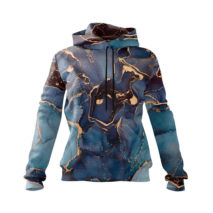 Худі жіноче «Мармур темно-синій The marble is dark blue»