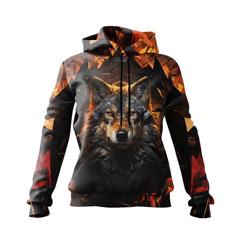Худі жіноче «Полум яний вовк Fiery Wolf»