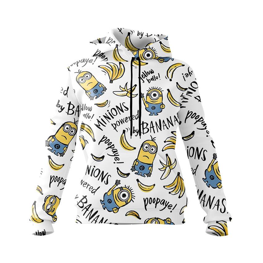 Худі жіноче «Посіпаки та банани Патерн Minions and bananas Pattern»