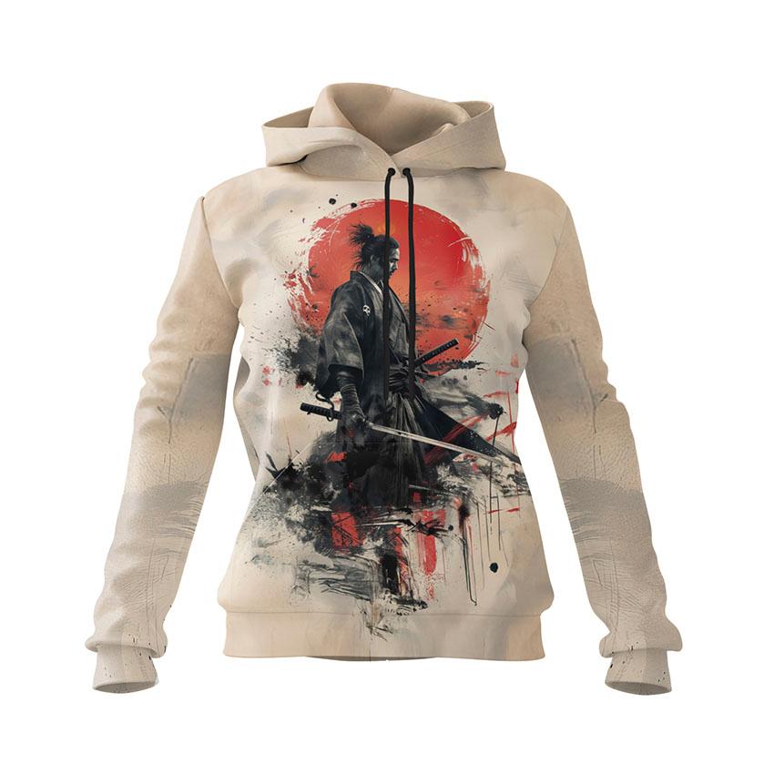 Худі жіноче «Самурай Червоний схід сонця Samurai Red sunrise»
