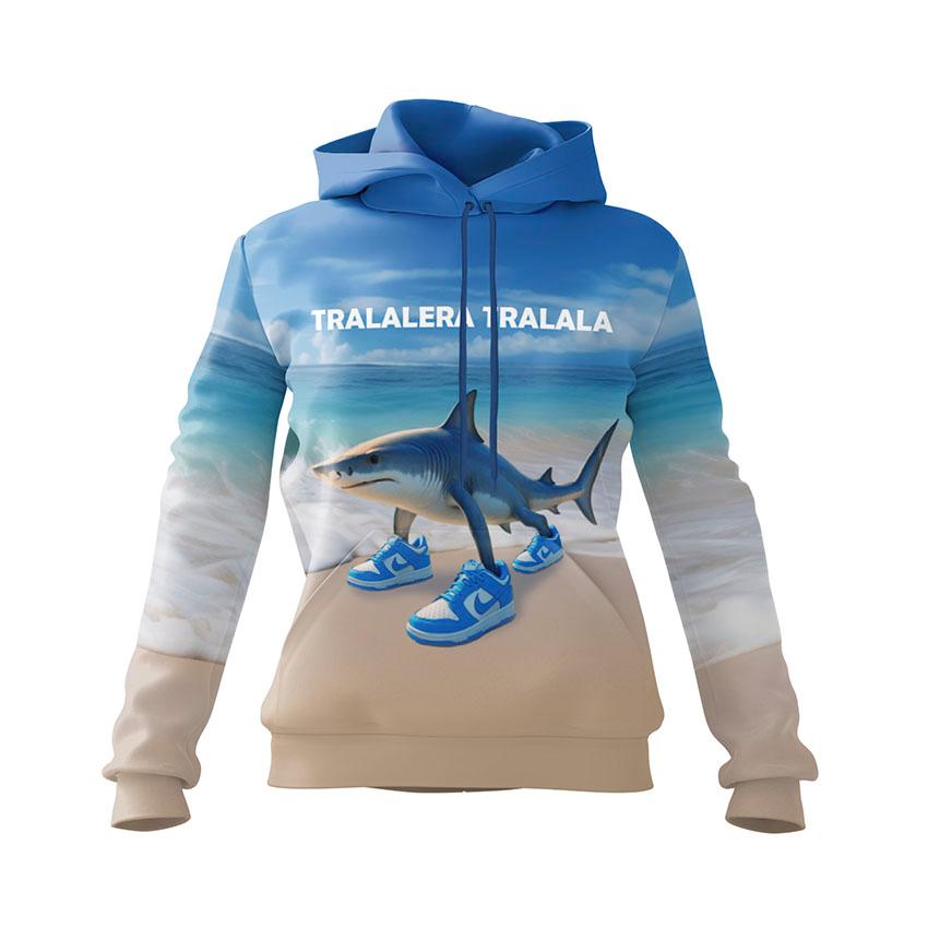 Худі жіноче «Тралалеро Тралала Акула Мем Trallallero Trallalla Shark Meme»