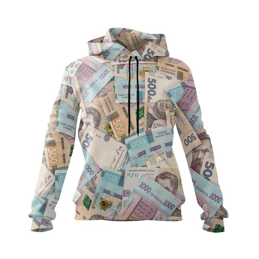 Худі жіноче «Українські купюри Ukrainian Banknotes»