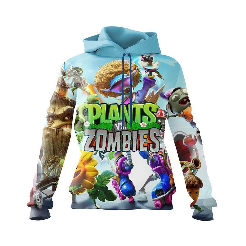 Худі жіноче «Яскрава вечірка Рослини проти зомбі Bright party Plants vs Zombies»
