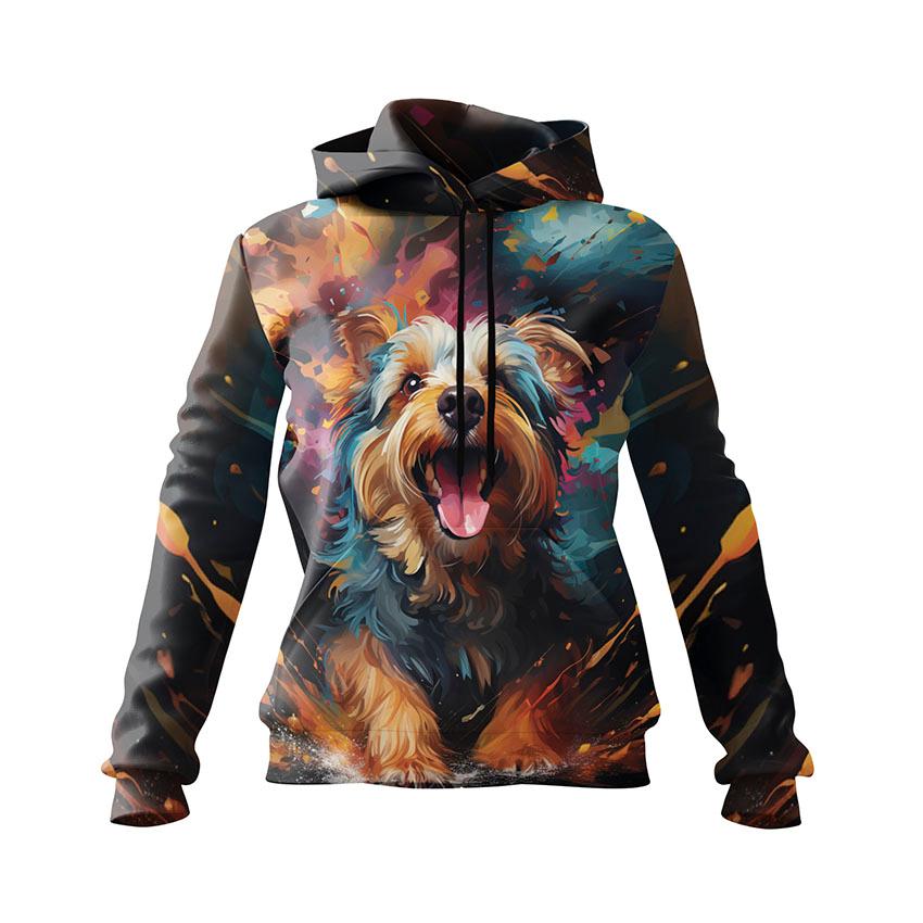Худі жіноче «Йоркширский терьер у фарбах Yorkshire terrier in colors»