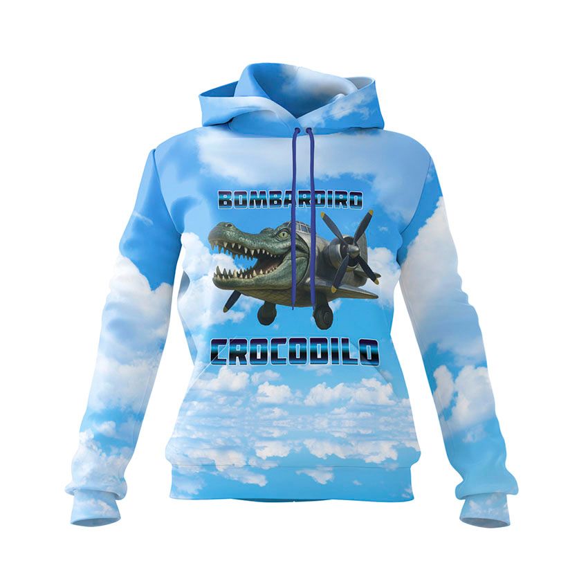 Худі жіноче Бомбардиро Крокодило Монстр у небі Bombardiro Crocodilo Sky Monster
