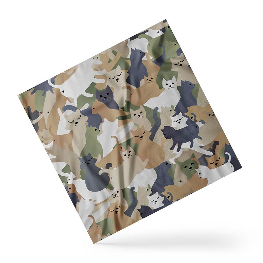 Хустка Кумедні котики Камуфляж Funny cats Camouflage