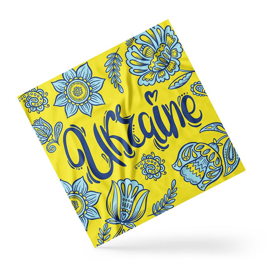 Floral Ukraine Scarf, Yellow