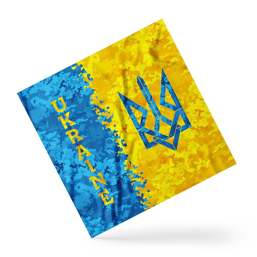Ukraine Pixel Yellow-and-Blue Scarf
