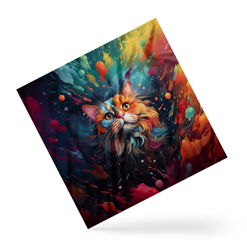 Хустка Кіт різнокольоровий арт Multicolored cat art