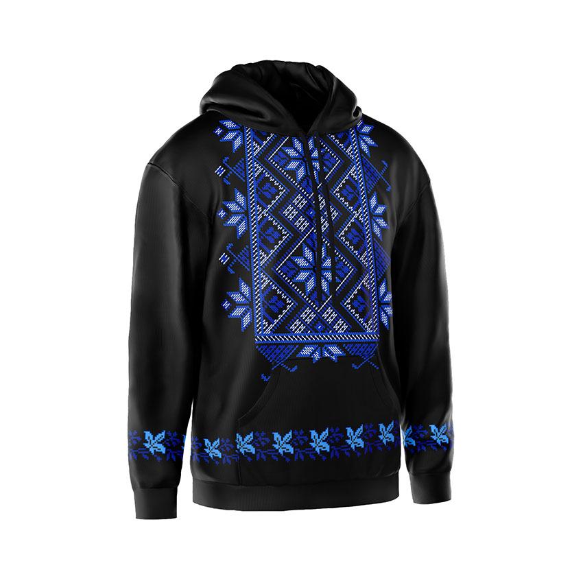 Квіткова вишиванка Cиня та Чорна Floral embroidery Blue and Black